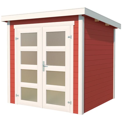 Abbildung von LASITA MAJA Gartenhaus &quot;Zambezi 1&quot;, Blochbohlenhaus 28mm, Fundamentmass 2000x2000, Schwedenrot