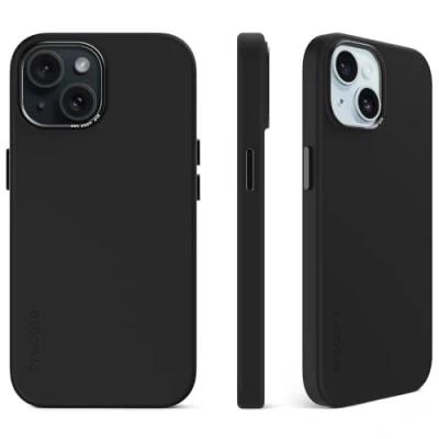 Abbildung von Apple iPhone 15 Hülle MagSafe Silikon Decoded Backcover/Soft Case Handyhülle Schwarz
