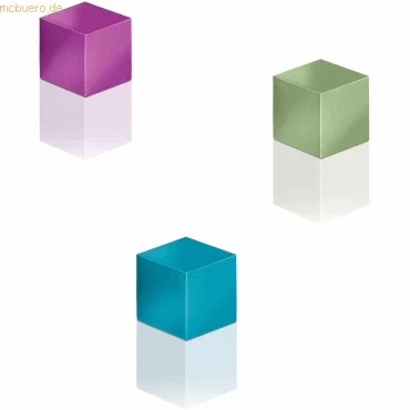 Abbildung von SIGEL BA727 Neodym Magnete Cube Design, eloxiertes Aluminium, 3 Stück, 11x11x11 mm SuperDym, für Glas Magnettafeln und Whiteboards