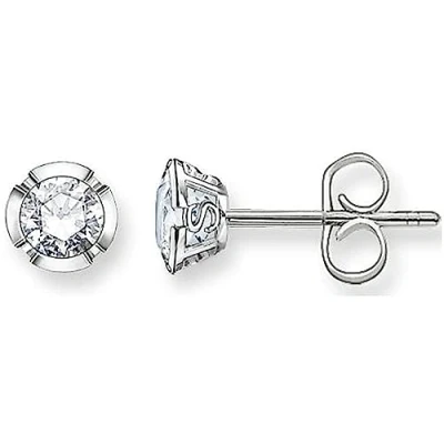 Abbildung von THOMAS Sabo Damen Ohrstecker 925 Silber Zirkonia weiß Brillantschliff SCH150023