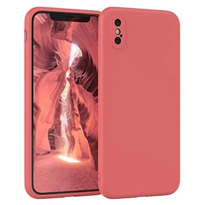 Abbildung von EAZY Case Silikonhülle für iPhone XS Max Hülle Silikon Rot weich stoßfeste Handyhülle Schutzhülle mit Kameraschutz Dünn Premium Schutz Cover TPU Phone Bumper in Hellrot