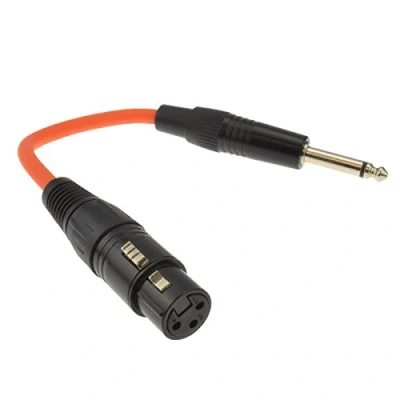 Abbildung von kenable 6,35 mm Mono Klinkenstecker Stecker Zum XLR 3 Polig Buchse Adapter Kabel Orange 20 cm