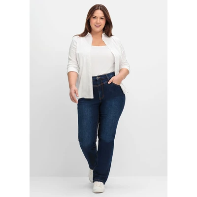 Abbildung von Sheego Jeans Straight Leg, Damen, Größe: 40, Dark blue denim
