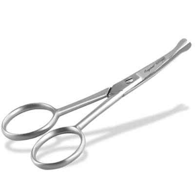 Abbildung von Fellschere aus Solingen Hunde Haarschere Pfotenschere mit einseitiger Mikroverzahnung Made in Germany Hundeschere gebogener Schnittfläche für die Fellpflege von Hunden Katzen Haustieren (10,5 cm)
