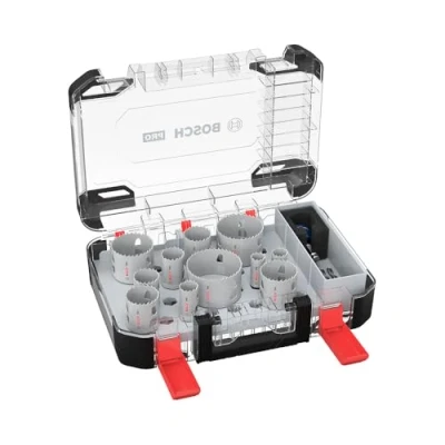 Abbildung von Bosch 14x PRO Multi Material Power Change Plus Lochsäge Set Transparentes Etui (für Weichholz, Trockenbauwand, Ø 20 76 mm, Professional Zubehör Bohrmaschine/Schrauber)
