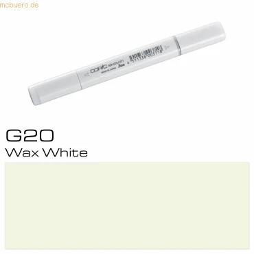 Abbildung von COPIC Sketch Marker Typ G 20, Wax White, professioneller Pinselmarker, mit einer Super Brush Spitze und Medium Broad