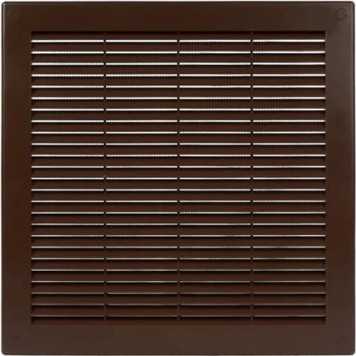 Abbildung von Vent Systems 300x300 mm Braune Lüftungsabdeckung flache, quadratische Lüftungsschlitze Integrierter Insektenschutz HVAC Lüftungsöffnungen für Badezimmer, Heimbüro