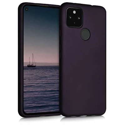 Abbildung von kwmobile Case kompatibel mit Google Pixel 4a 5G Hülle Schutzhülle aus Silikon metallisch schimmernd Handyhülle Metallic Brombeere