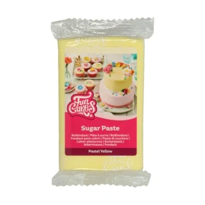 Abbildung von FunCakes Rollfondant Pastel Yellow: Einfach zu verwenden, glatt, flexibel, weich und biegsam, perfekt zum Dekorieren von Kuchen, halal, koscher glutenfrei, 250 g