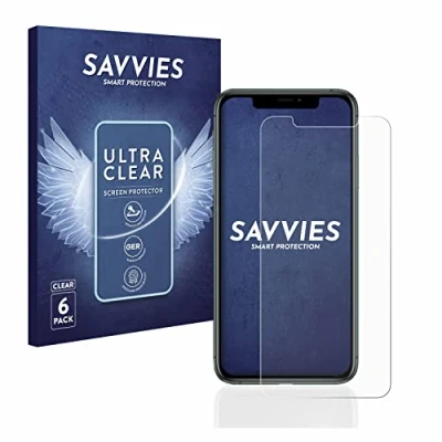 Abbildung von Savvies 6 Stück Schutzfolie für Apple iPhone 11 Pro Max Displayschutz Folie Ultra Transparent