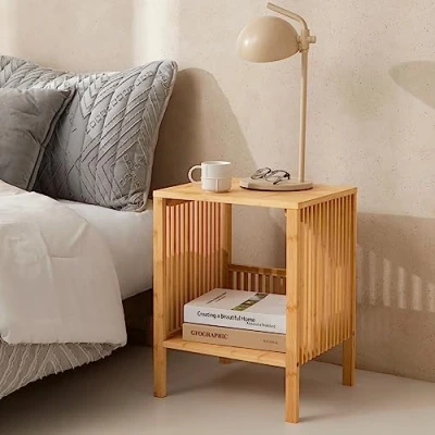 Abbildung von en.casa Beistelltisch, »Varde« Sofatisch 50 x 38,5 33 cm Bambus, natur