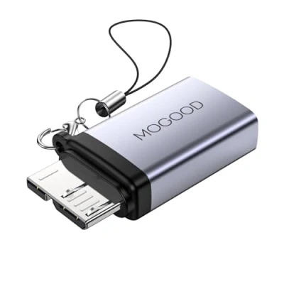 Abbildung von MOGOOD Micro B Stecker zu USB Buchse Adapter, USB3.0 Buchse, Datenadapter Kurzer Konverter Adapter für Computer, Laptops, Externe Festplatten (1 Pack)