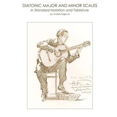Abbildung von Diatonic Major and Minor Scales in Standard Notation Tablature