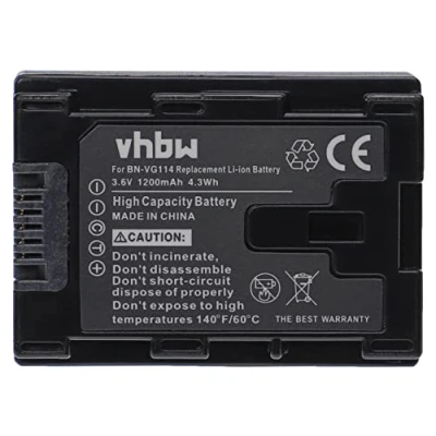 Abbildung von vhbw 1x Akku kompatibel mit JVC GZ HM435, HM440, HM40, HM430 Videokamera Camcorder (1200 mAh, 3,6 V, Li Ion) + Infochip