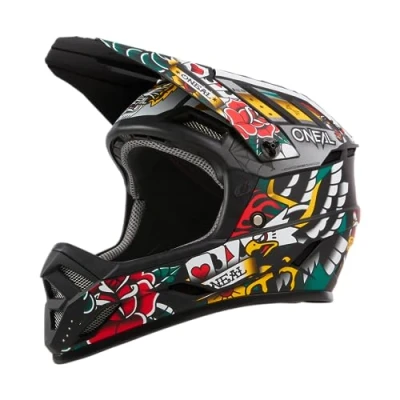 Abbildung von O&#039;NEAL Mountainbike Helm MTB Downhill Robustes ABS, Ventilationsöffnungen zur Kühlung, ABS Außenschale Backflip Helmet Inked V.24 Erwachsene Multi Größe L