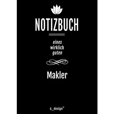 Abbildung von Notizbuch für Makler / Immobilienmakler Immobilien Makler: Originelle Geschenk Idee [120 Seiten liniertes DIN A4 blanko Papier]