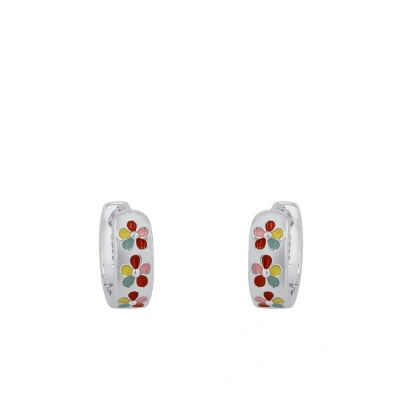 Abbildung von Prinzessin Lillifee Creolen 925 Sterling Silber Mädchen Kinder Ohrschmuck, 1,1 cm, Silber, Blume, Kommt in Schmuck Geschenk Box, 2019686