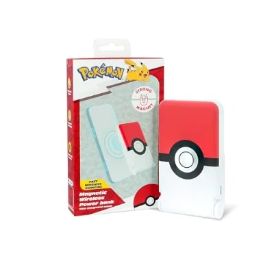 Abbildung von OTL Technologies PK1186 Pokemon Poke Ball Magnetisches kabelloses Powerbank Ladegerät 5000 mAh mit integriertem Ständer