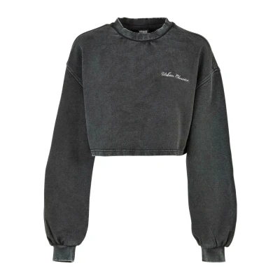 Abbildung von Urban Classics Cropped Small Sweatshirt, Damen, Größe: XL, Black