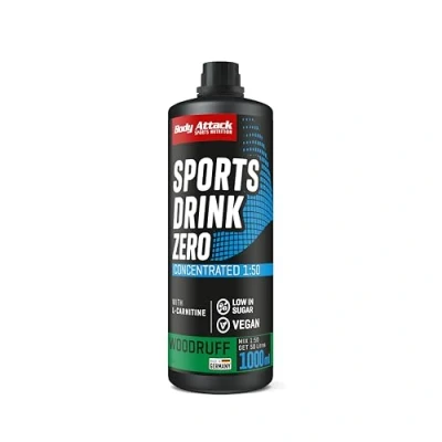 Abbildung von Body Attack Zero Sports Drink Waldmeister 1000 ml / 200 Portionen Made in Germany Energy Konzentrat Veganer Sirup zuckerarm, fettarm Für Softdrinks mit Vitaminen &amp; Mineralstoffen