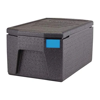 Abbildung von Cambro DW580 isolierter Toplader Lebensmitteltransportbehälter mit großen Griffen, 46L Kapazität