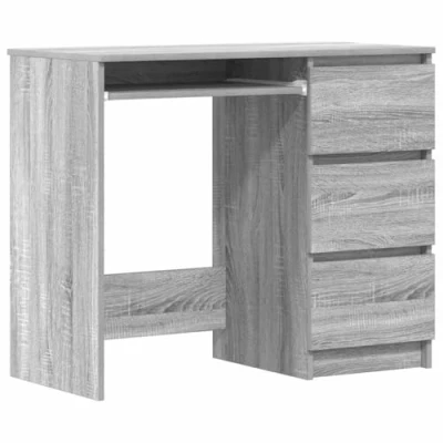 Abbildung von vidaXL Schreibtisch Computertisch Arbeitstisch Bürotisch PC Tisch Büro Laptoptisch Büromöbel Arbeitszimmer Grau Sonoma 90x45x76cm Holzwerkstoff