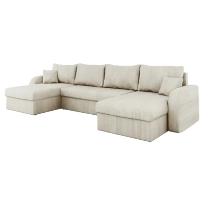 Abbildung von MIRJAN24 Wohnlandschaft Kris U Cord, mit Schlaffunktion und drei Bettkasten, Form Kissen Set, L: 304 cm
