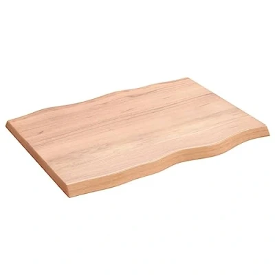Abbildung von vidaXL Tischplatte, Holzplatte für Tisch Esstisch Couchtisch, Massivholzplatte Handgefertigt mit Baumkante, Ersatztischplatte, Hellbraun 80x60x(2 4) cm Massivholz Behandelt