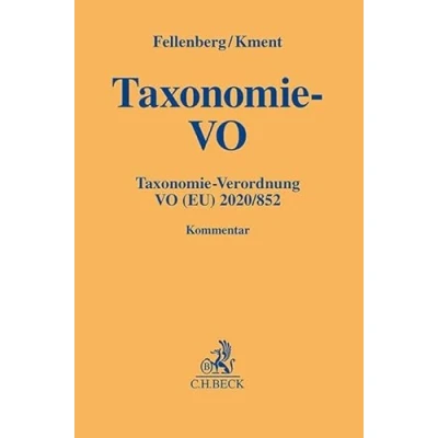 Abbildung von Taxonomie Verordnung: Verordnung VO (EU) 2020/852 (Gelbe Erläuterungsbücher)