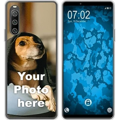 Abbildung von PhoneNatic personalisierte Handyhülle für Sony Xperia 10 V Custom Silikon Case in Clear zum selbst gestalten mit eigenem Foto Bild Text individuell