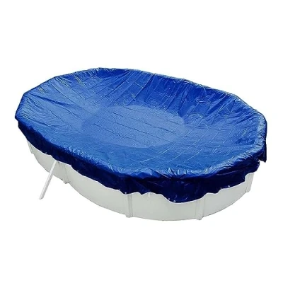 Abbildung von EVOLUTION Pool Abdeckplane Oval Blau mit Übermaß Sommer &amp; Winter Schwimmbad