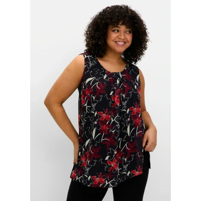 Abbildung von Sheego Tanktop &quot;Große Größen&quot;, doppellagig mit Chiffon