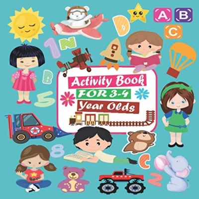 Abbildung von Activity Book For 3 4 Year Olds: Mazes, Spot The Difference, Math Puzzles,Tracing Numbers, Letters, and More