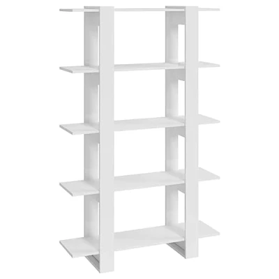 Abbildung von vidaXL Bücherregal Raumteiler Standregal Aktenregal Wandregal Regal Raumtrenner Aufbewahrung Büroregal Dekoregal Hochglanz Weiß 100x30x160cm