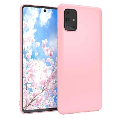 Abbildung von EAZY CASE Handyhülle Silikon mit Kameraschutz kompatibel Samsung Galaxy A71 in Rosa, Ultra dünn, Slimcover, Silikonhülle, Hülle, Softcase, Backcover