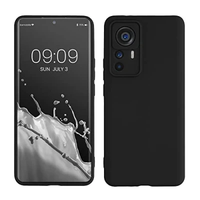 Abbildung von kwmobile Handyhülle kompatibel mit Xiaomi 12T Pro Hülle Handy Case aus weichem Silikon in Schwarz matt
