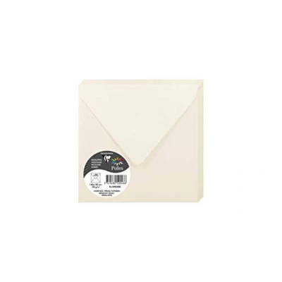 Abbildung von Clairefontaine 50048C Packung mit 20 Umschläge Pollen, 140 x 140mm, 135g, Perlmutt Elfenbein