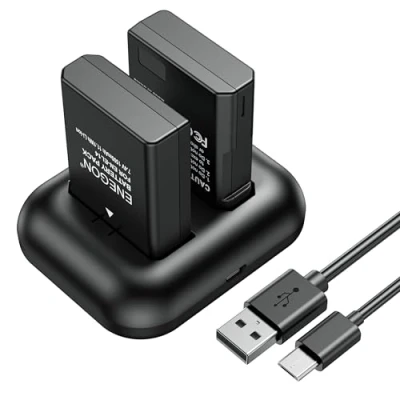 Abbildung von ENEGON Ersatzakku (2er Pack) und Rapid Dual Charger Kit für Nikon EN EL14/EN EL14a Coolpix P7000, P700, P7700, P7800 DSLR D3100, D3200, D3300, D500, D5500, DF