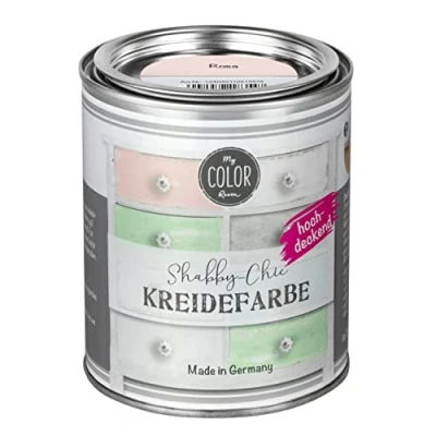 Abbildung von My COLOR Room Shabby Chic Kreidefarbe 750 ml Rosa Küchenmöbellack und Möbelfarbe ohne Schleifen. Wasserbasiertes Chalk Paint, für Holz &amp; mehr mit hoher Deckkraft u. schnell trocknend
