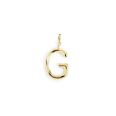 Abbildung von SINGULARU Charm Letter XL Gold Anhänger Initial aus Messing mit 18kt Vergoldung Buchstabe A Z Kombinierbar Halskette Damenschmuck G