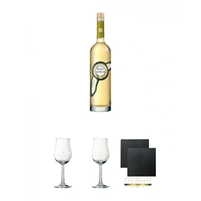 Abbildung von Lantenhammer Holzfass Obstbrand 1,5 Liter + Bouquetglas geeicht 1 Stück Schiefer Glasuntersetzer eckig ca. 9,5 cm Ø 2