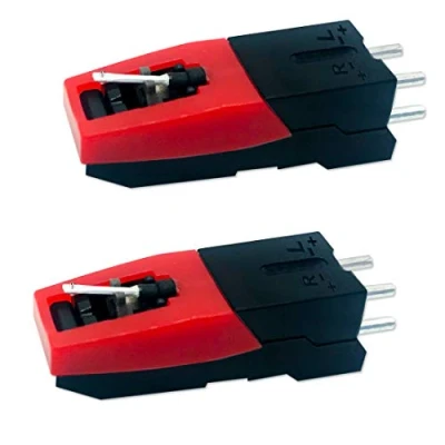 Abbildung von CKANDAY 2er Pack Universal Plattenspieler Kassette, Ersatz Vinyl Kassette mit Nadelstift für Vintage LP Phono Phonographen