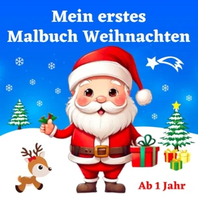 Abbildung von Mein erstes Malbuch Weihnachten Ab 1 Jahr: Ausmalbuch für Kleinkinder Weihnachtsmalbuch Kinder mit 50 einfachen Motiven zum Kritzeln und Ausmalen Kritzelbuch Mädchen Jungen