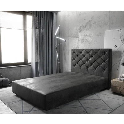 Abbildung von DELIFE Boxspringbett Dream Great, Mikrofaser Anthrazit Vintage 120x200 cm Bettgestell