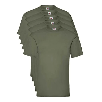 Abbildung von Fruit of the Loom Herren Valueweight 5 Pack T Shirt, Grün (Classic Olive 59), X Large (Herstellergröße: L) (5er Pack)