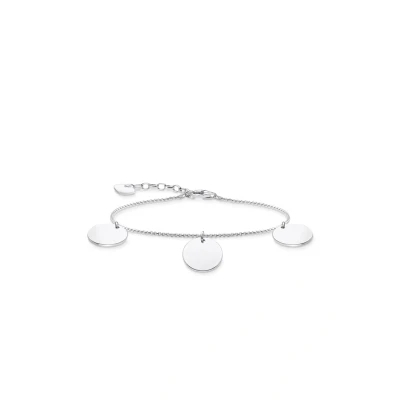 Abbildung von Thomas Sabo Damen Armband mit drei Coins gravierbar 925 Sterlingsilber A1961 001 21 L19v
