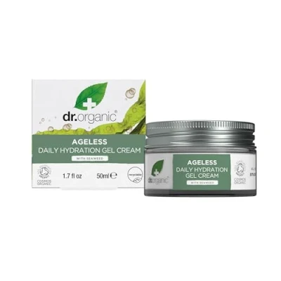Abbildung von Dr Organic Ageless Tägliche Hydrationsgel Creme mit organischem Seetang, Feine Linien, Falten, Natürlich, Vegan, Tierversuchsfrei, Paraben &amp; SLS frei, Recycelt Recyclebar, Zertifiziert Bio, 50ml