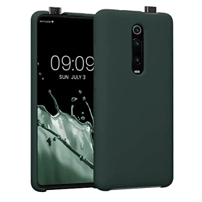 Abbildung von kwmobile Hülle kompatibel mit Xiaomi Mi 9T (Pro) / Redmi K20 Silikon Handy Case Handyhülle weiche Oberfläche kabelloses Laden Moosgrün