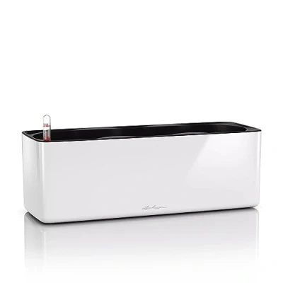 Abbildung von Lechuza® Balkonkasten Lechuza Blumenkasten Cube Glossy Triple Weiss highgloss (1 St)