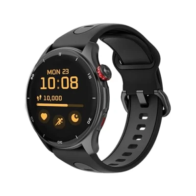 Abbildung von Smartwatch myPhone Watch Adventure Black großer 360 mah Akku, Bis zu 14 Tage mit Einer einzigen Ladung, 1,43 Zoll, GPS, 50 Sportmodi, SOS Taste, Kompass, wasserdicht, Bluetooth,